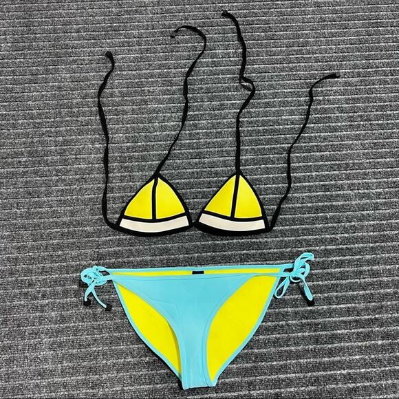 TRIANGL The Lulu Neoprene Two Piece Bikini Swimsuit In Tahiti Tango Size L - Picture 3 of 6